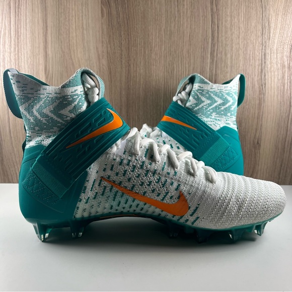 Nike Alpha Menace Elite 2 Football Cleats Miami Dolphins BV2077-108 Men's 12.5 - Picture 7 of 13